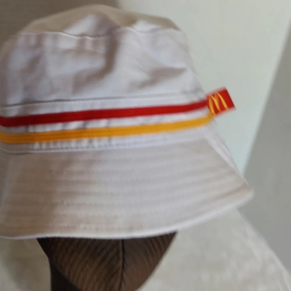 Ronald McDonald House White Yellow Red Stripe Bucket Hat - Picture 7 of 9